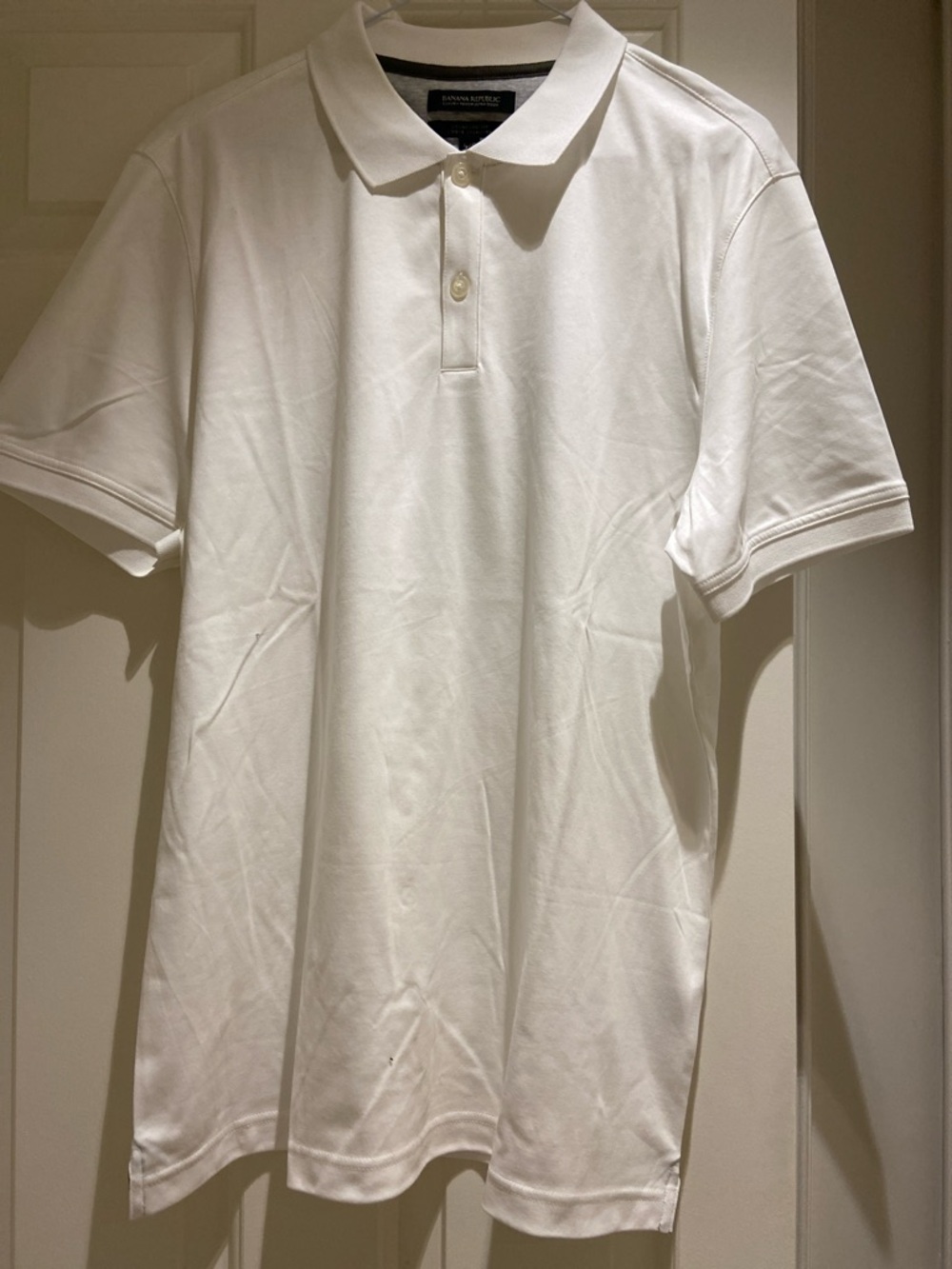Banana Republic Men’s White Luxury Touch Polo
